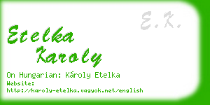 etelka karoly business card