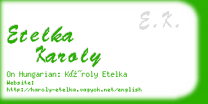 etelka karoly business card